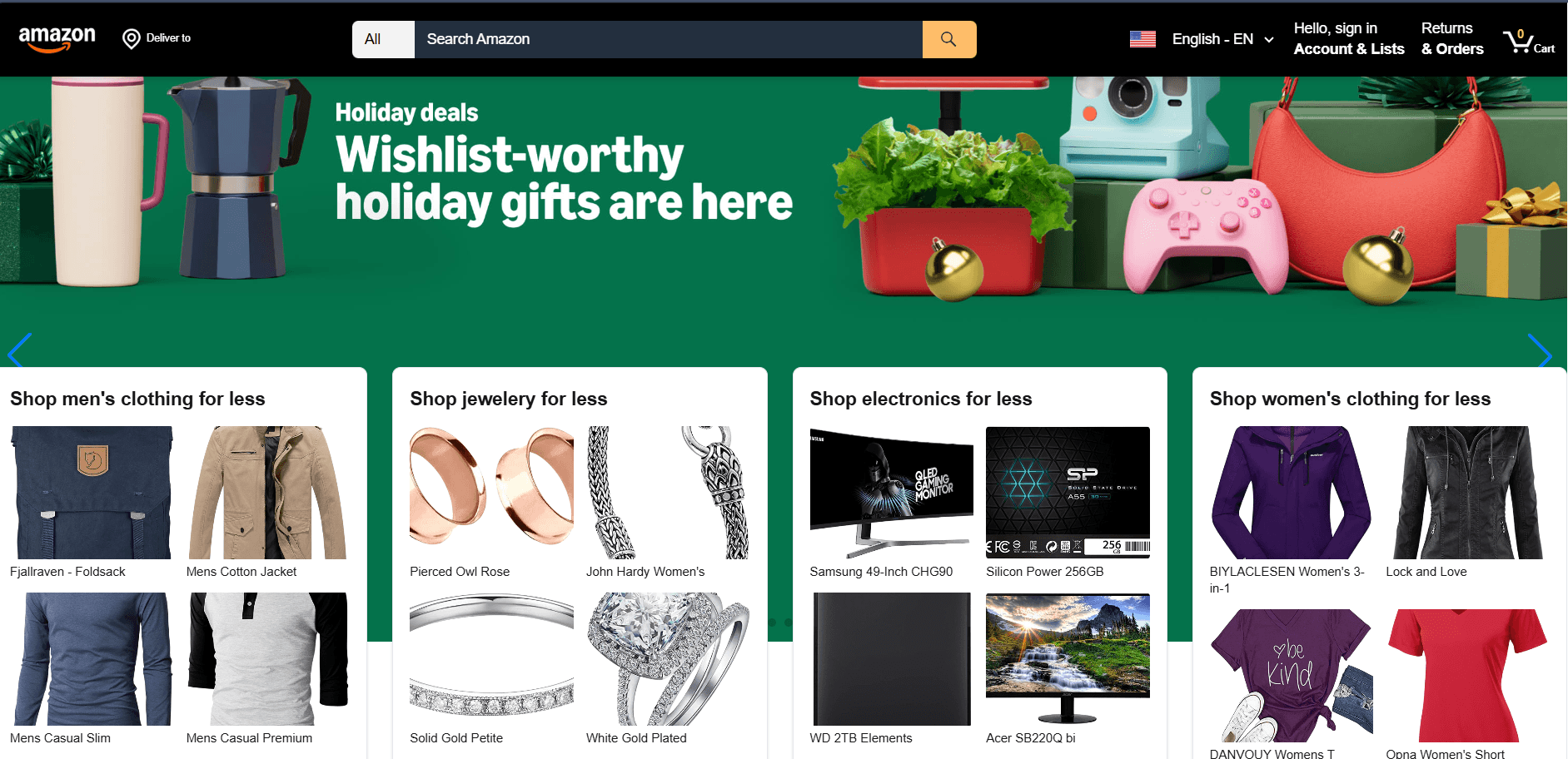 Amazon-style storefront — project preview